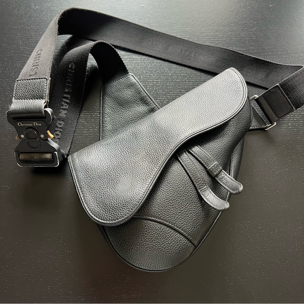 Dior Mens Black Saddle Bag
